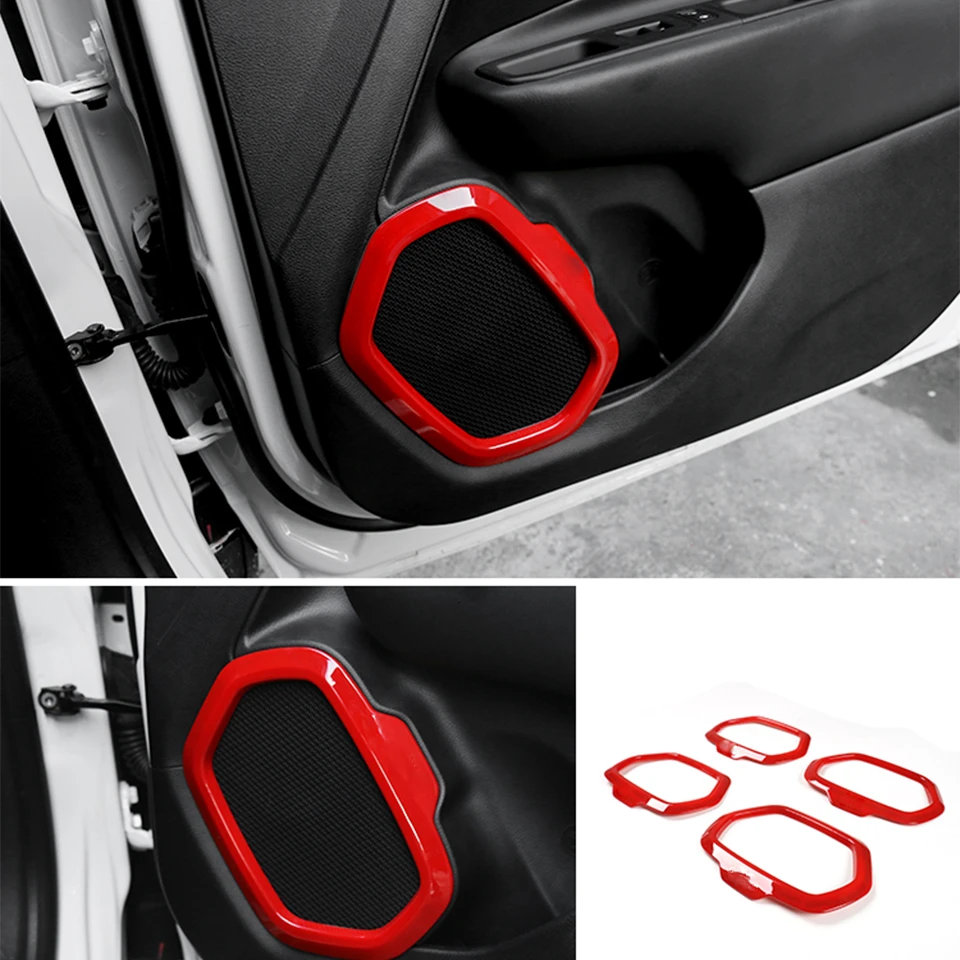 MOPAI Interior Mouldings for Car Door Speaker Decoration Cover Ring Cover Frame Trim for Jeep Renegade