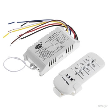 

220V 1/2/3/4 Ways Wireless ON/OFF Lamp Remote Control Switch Receiver Transmitter