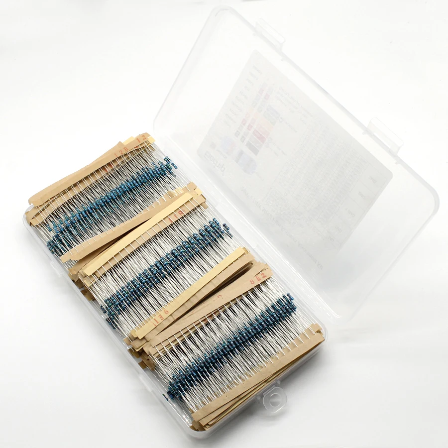 2600pcs/Lot 130 Values 1/4W 0.25W 1% Metal Film Resistors Assorted Pack Kit Set Lot Resistors Assortment Kits Fixed resistor