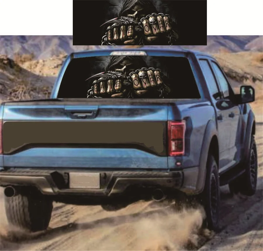 

Rear Window Skull Cool Sticker Rear Window Sticker For SUV Jeep 135x36cm