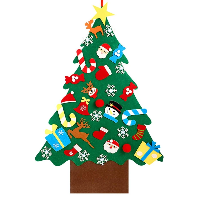 Войлочная Рождественская елка для детей 3.2Ft Diy Рождественская елка с малышами 49 шт. украшения для детей рождественские подарки Висячие домашние двери Wa
