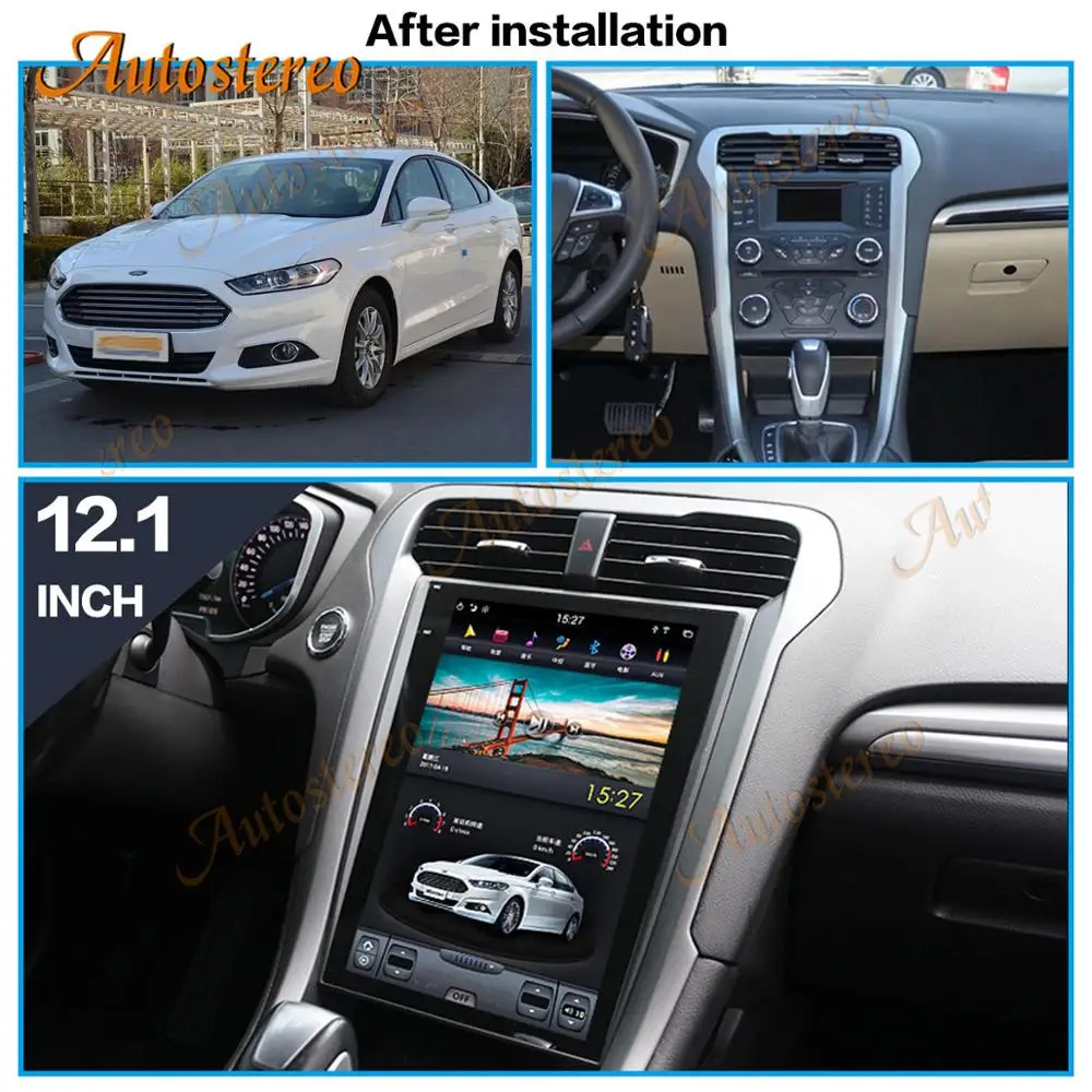 Tesla Style Android 9.0 Car GPS Navigation For Ford Mondeo Fusion MK5 2013+ Auto Head Unit Multimedia Player Radio Tape Recorder