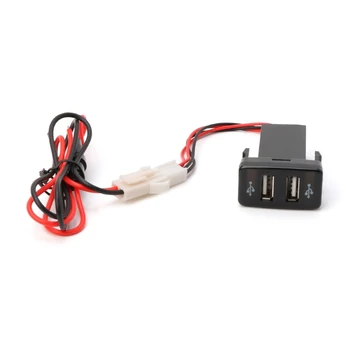

New 12V 4.2A Dual 2 Port USB Car Charger Socket Adapter w/ LED Light For Toyota VIGO