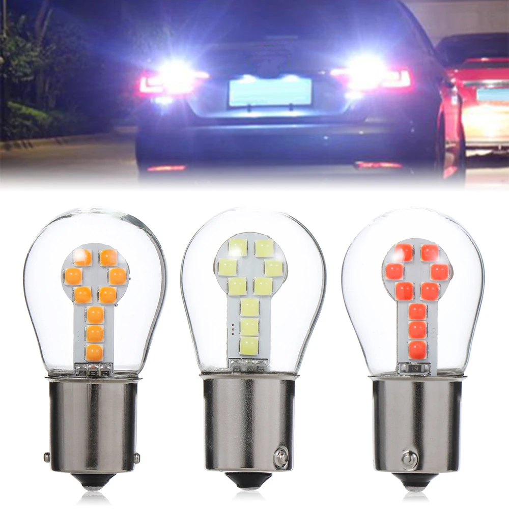 1156 BA15S P21W Led 1157 BAY15D P21/5 W светодиодные лампы R5W R10W 18SMD 800LM Автомобильные противотуманные фары DRL Поворотная сигнальная лампа 12V Белого красного и желтого цвета