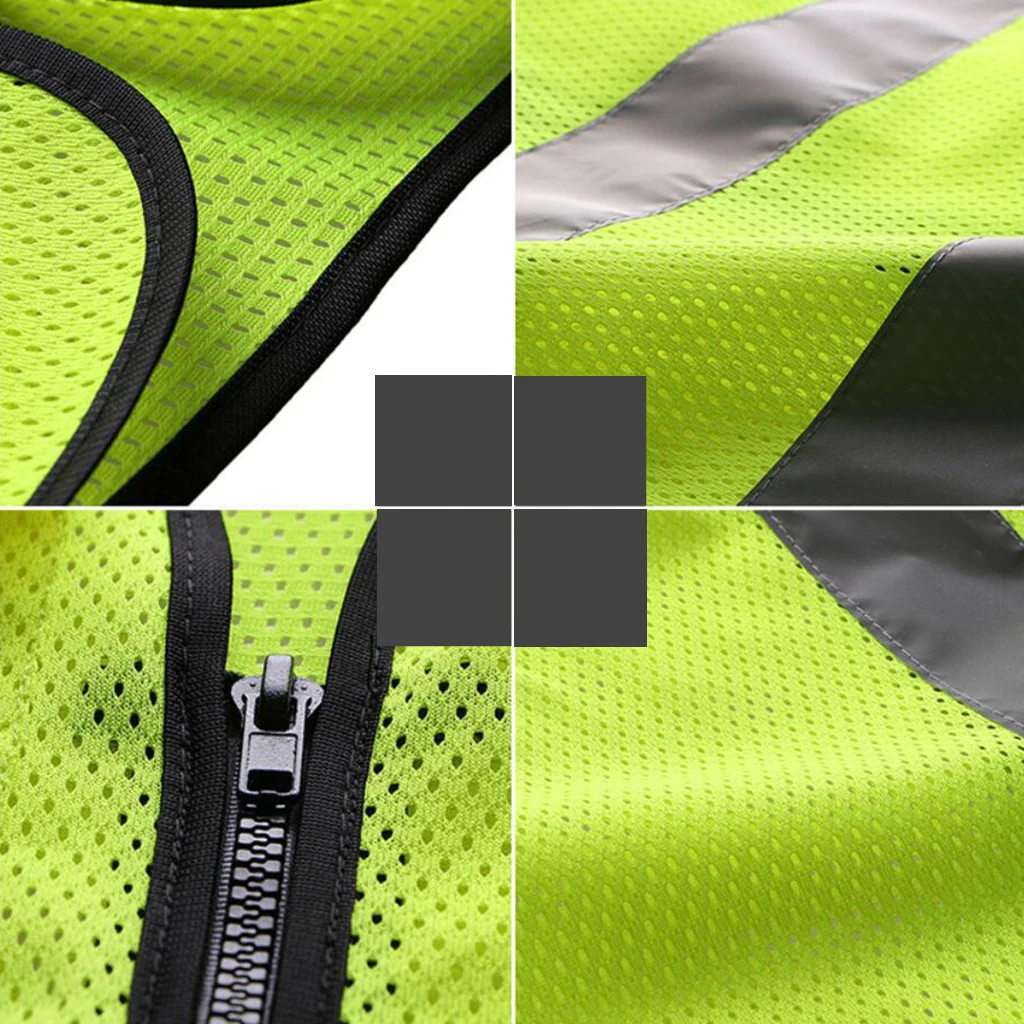 High Visibility Zipper Front Safety Vest With Reflective Strips, Premium, 2 Colors Optional
