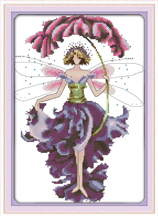 Joy Sunday Flower fairy серия Набор для вышивки крестом 11CT печатная ткань 14CT холст DMC Вышивка крестом с фабрики - Цвет: R835-8