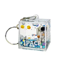 Creative New Bag Accessories Key Chain Liquid Quicksand Space Man Phone Charm Purses Backpack Ornament Couple Gifts Keychains