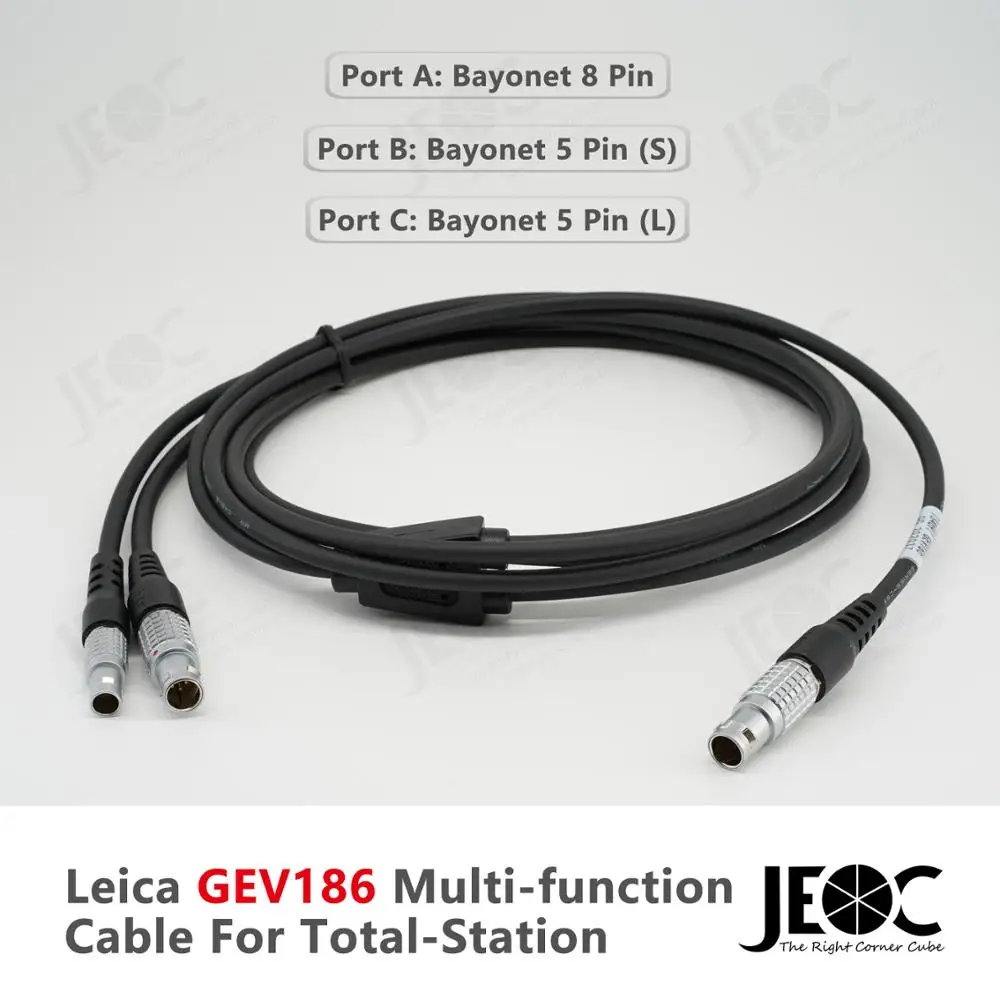 

JEOC GEV186 Multi-function Cable for Leica Total-station, 734697 Power and Data Cable