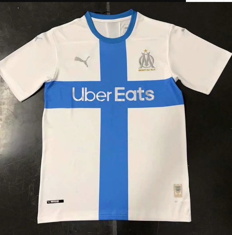 Maillot de foot om старый Марсель Ретро 1992 1993 Экстра Пайет боли олимпийка де Пайет тховин 19/20 Марсель Футбол Джерси - Цвет: shirt
