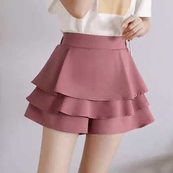

Tulle Shorts Skirts 2020 Spring Summer Layered Ruffles Shorts Women Cake Skirts High Waist Wide Leg Cupcake kawaii Jupe Femme