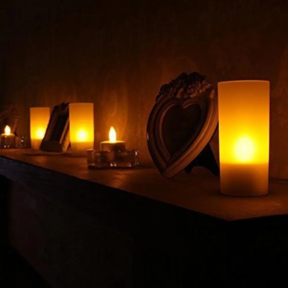6 шт. светодиодный светильник для чая, свечи, реалистичные, на батарейках, беспламенные Свечи, Декор для дома, Рождественский Ночной светильник, яркие лампы, подарки