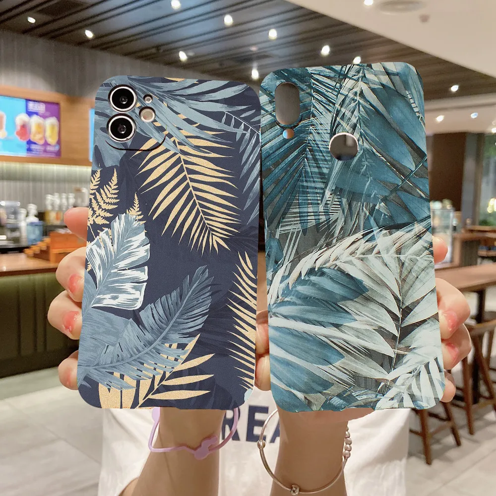 Soft Silicone Phone Cover For Moto G100 Edge S G30 G20 G10 G9 Play Plus Power Retro Banana Leaf Painted Pattern Protect Case | Мобильные