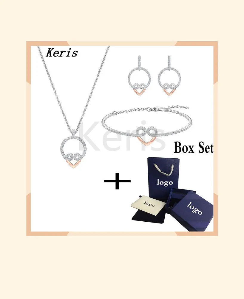

2019 European Unique Fashion New My Hero Set Heart-shaped Golden Hoop Crystal Pattern Ladies Suit Romantic Wild Jewelry Gift