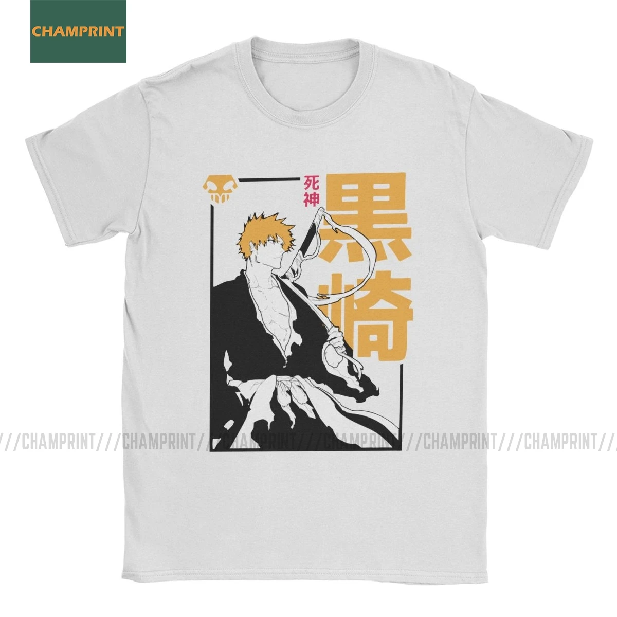 

Bleach Ichigo T-Shirts for Men Kurosaki Anime Hitsugaya Toushirou Kuchiki Cotton Tee Shirt Short Sleeve T Shirts Summer Tops