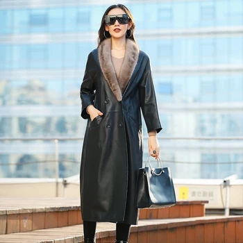 

100% Sheepskin Coat Mink Fur Coat Spring Autumn Real Genuine Leather Jacket Women Clothes 2020 Korean Vintage Windbreaker ZT3130