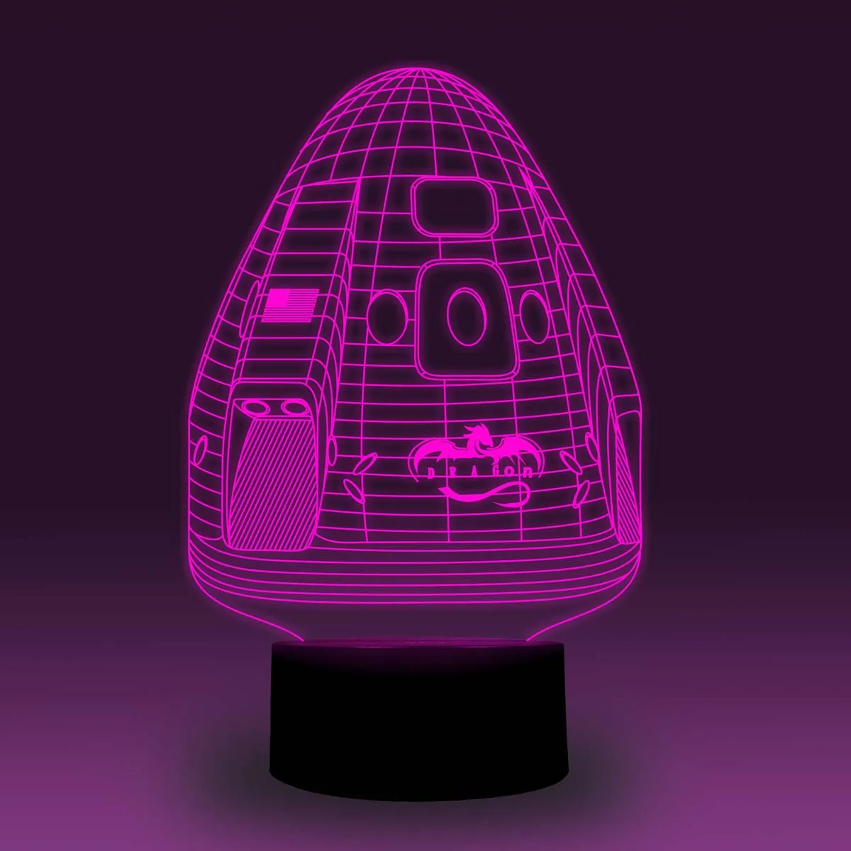 NiteApps 3D космическая капсула ночник настольная Иллюзия украшение лампа подарок на день рождения приложение/сенсорное управление