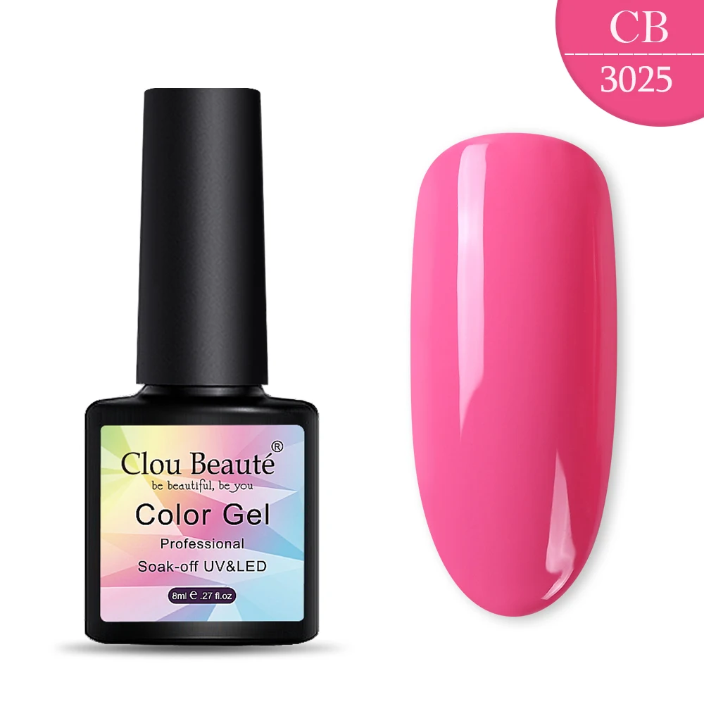 3025 Clou Beaute 8 мл гель лак для ногтей набор Гибридный Гель-лак неоновый гель Лак Блеск Гель-лак праймер Гель-лак для ногтей УФ Цвета ногтей - Цвет: 3025