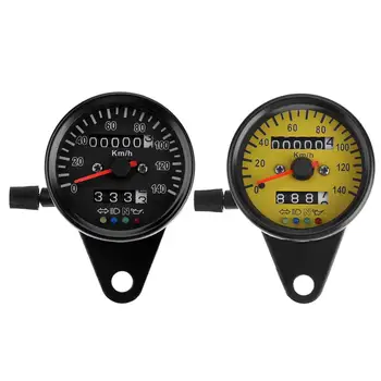 

VODOOL Universal Retro Motorcycle Meter Dual Odometer Speedometer Tachometer Digital Gauge LED Backlight Indicator Light Dial