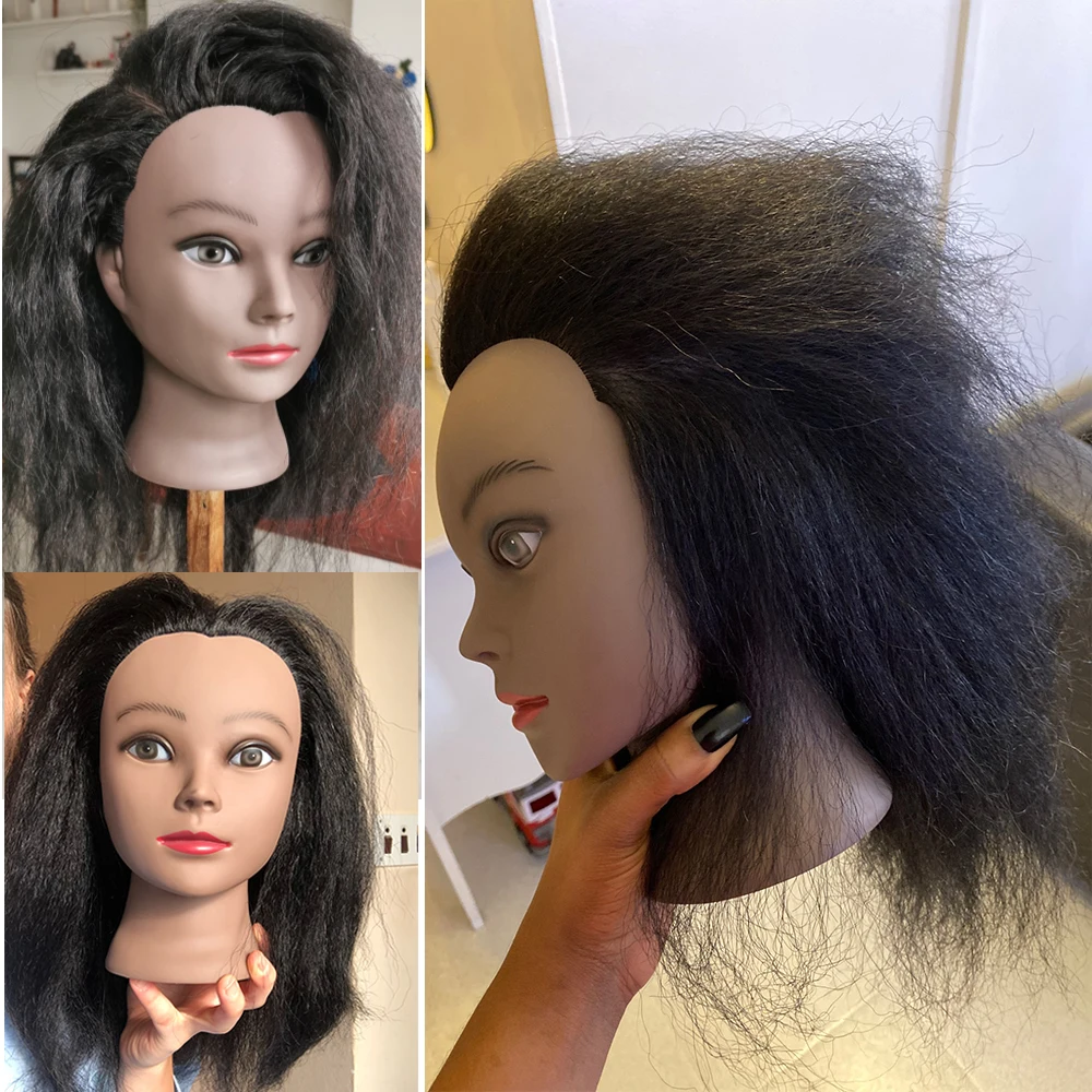 Women African Mannequin Head With Real Hair For Styling Braiding  Professional Afro Training Hairdressing Hairart Wigs Head Stand - AliExpress