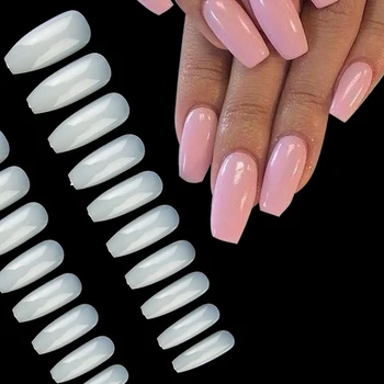 

RIKONKA 50/100/500pcs False Ballerina Nails Acrylic Full Nail Tips French Style Mixed Size Nail Protection Nail Art