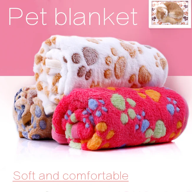 3 цвета, 40x60 см, 75x50 см, милое теплое Флисовое одеяло для сна с цветочным принтом для собак, кошек, щенков, собак