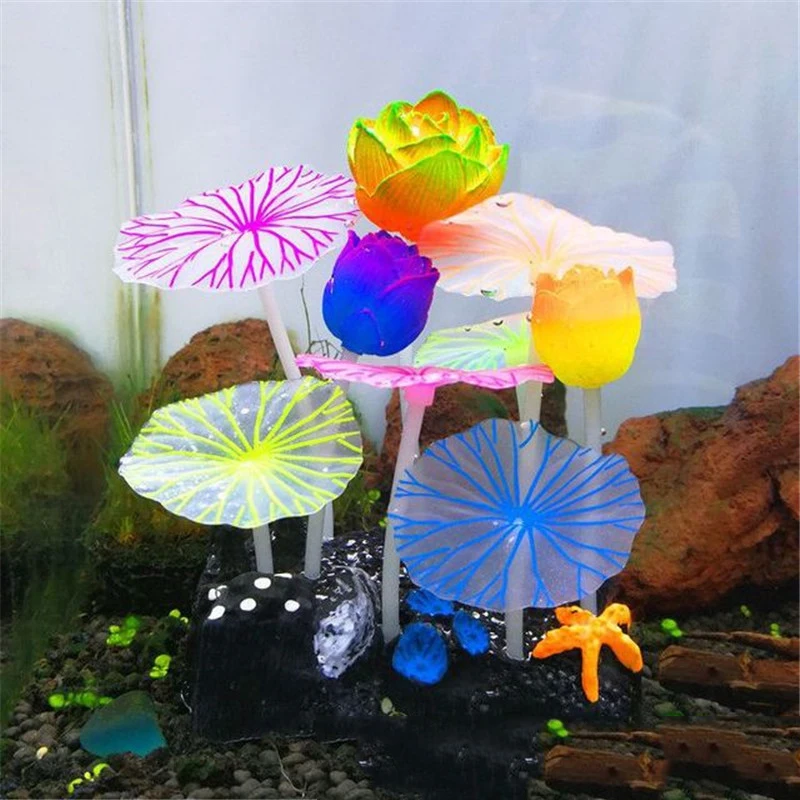 Aquarium-Luminous-Simulation-Plant-Decoration-Water-Grass-Lotus-Leaf-Mushroom-Fish-Tank-Artificial-Aquarium-Plant-Landscape.jpg Akvárium Világító Szimulációs Növény Dekoráció Víz Fű Lótusz Levél Gombatartály Mesterséges Akvárium Növény Tájkép - Image 5