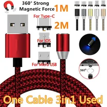 3 в 1 Плетеный Micro USB/type C Магнитный быстрый заряд кабеля адаптер для Android Lot