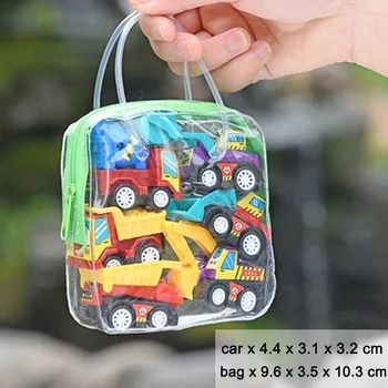

6pcs/bag Toy Set Inertia Plastic Trailer Portable Gift Boy Push Mini Truck Model Kids Children Education Vehicles Simulate Car
