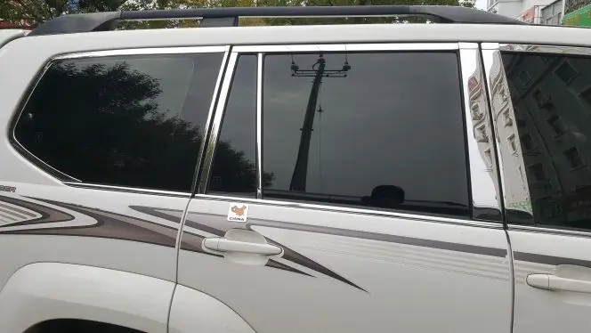 Накладки на внешние подоконники из нержавеющей стали для Toyota Land Cruiser PRADO 2003 2004 2005