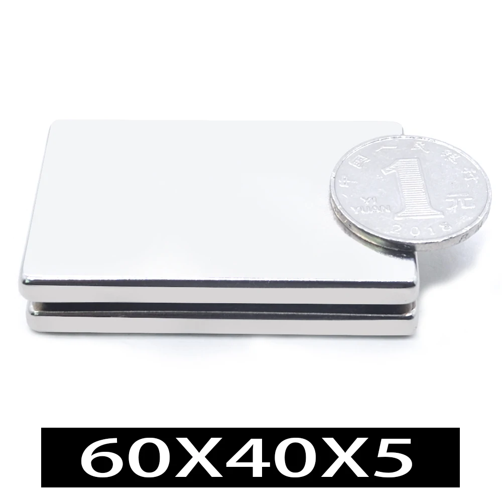 

1 PC. 60mm X 40mm X 5mm Cuboid Rare Earth Large Magnet Neodymium Block 60x40x5 Grade High Quality Free Shipping 60 * 40 * 5