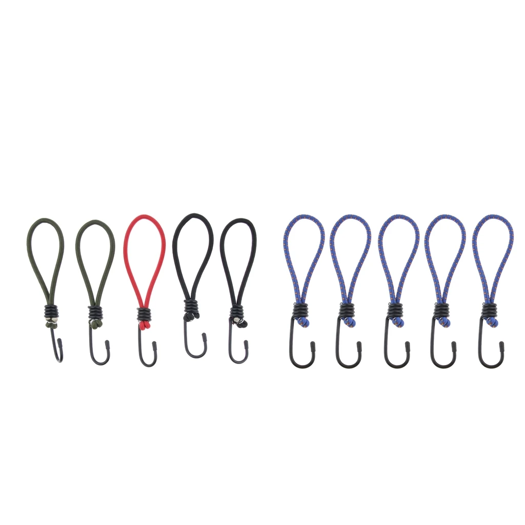 10 Pcs Bungee Hook Tie - Tarpaulin Elastic Stretch Cord Straps With Hook