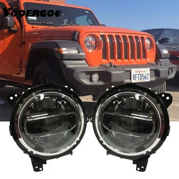 

9" Inch Round LED Headlights for 2018 2019 Jeep Wrangler JL Gladiator SUV Headlamps Replacement with Daytime Running Lights