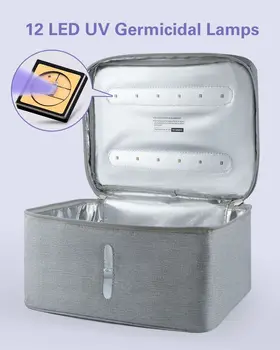

LED UV Sterilizer Bag UVC Sanitizer Cleaner Box Portable Cleaning Bag for Baby Bottle,Pacifiers,Cell Phone, Toothbrush, Beauty