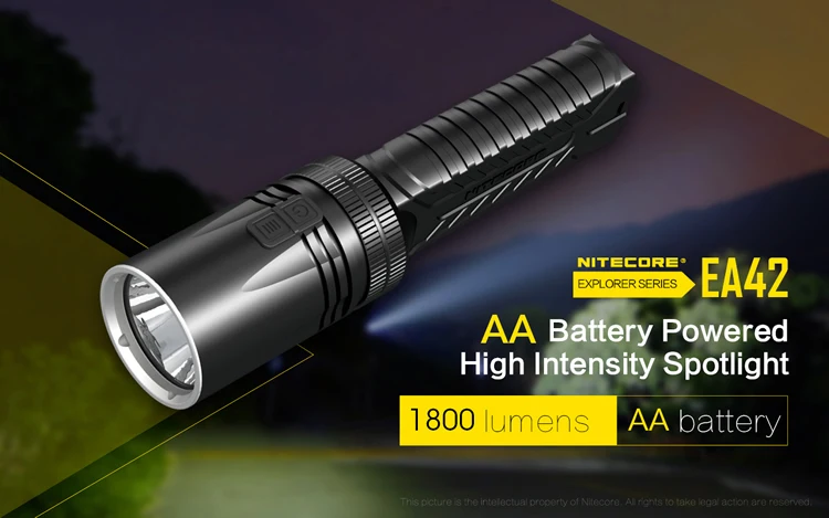 NITECORE EA42 1800 люменов CREE XHP35 HD светодиодный фонарик для кемпинга, походов, портативный тактический фонарь без аккумулятора