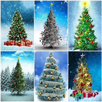 

HUACAN 5D DIY Diamond Painting Christmas Tree Cross Stitch Sale Diamond Embroidery Landscape Snow Needlework Art Home Decor