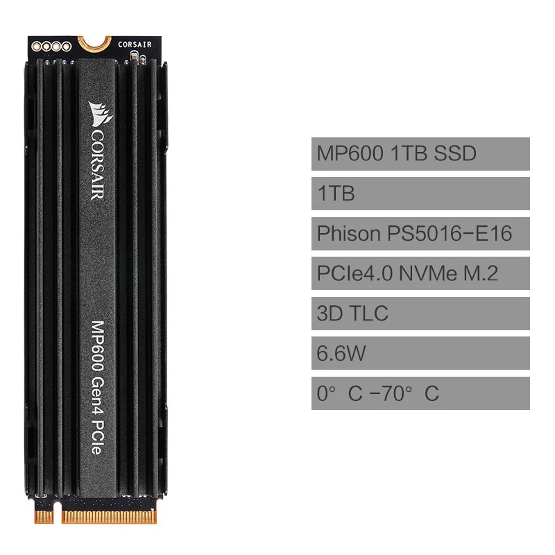 CORSAIR FORCE Series MP600 SSD NVMe PCIe Gen 4,0x4 M.2 SSD 1 ТБ 2 ТБ твердотельный накопитель 4950 МБ/с./с m.2 2280 ноутбук