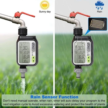 

Home With Rain Sensor Tool Device Garden Water Timer Waterproof Controller Outdoor LCD Screen Automatic Irrigation Adjustable