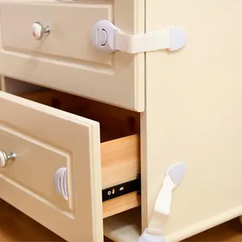 

10Pcs/lot Baby Safety Protector Child Cabinet locking Plastic Lock Protection of Children Locking From Doors Drawers