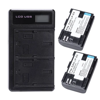

1pcs Black Adapter Mount for Lenses & 2Pcs Lp-E6 Battery and Dual Battery Charger with Usb Led Display for Canon