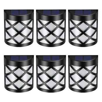 

Solar Fence Deck Light, Waterproof Solar Powered Wall Lights Lighting Decor for Garden Backyard (Pack of 6, Warm White)