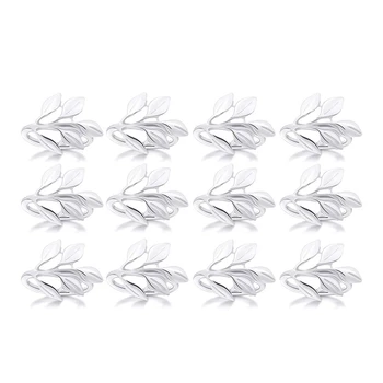 

Napkin Ring, Leaf Napkin Cover, Bridal Napkin Ring Glossy Napkin Holder Decoration, Suitable for Retro Christmas, Holiday, Dinne