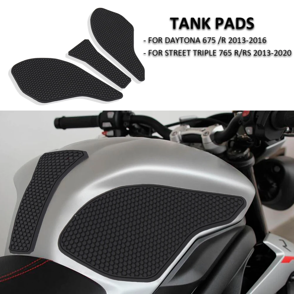 For DAYTONA 675 /R For STREET TRIPLE 765 R/RS 2013-2020 Motorcycle Anti-slip Tank Pads Sticker Side Gas Knee Grip Traction Pads