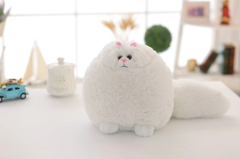 30 см Плюшевые игрушки Подушка персидский толстый кот круглый шар форма подушки Необычные куклы необычный подарок прекрасный толстый кот - Цвет: White