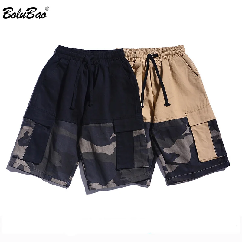 BOLUBAO Брендовые мужские камуфляжные шорты, летние новые мужские хлопковые прямые шорты Карго, трендовые повседневные шорты для мужчин