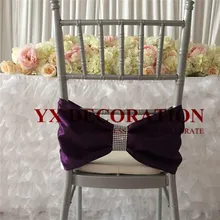 Дизайн двухслойная атласная лента на стул галстук-бабочка для банкета Chiavari стул Свадебные украшения