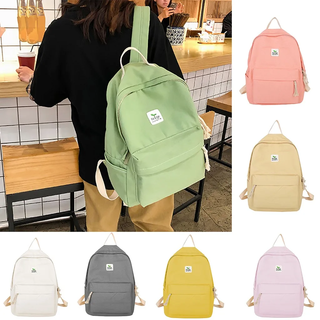 

Canvas Candy Color Students Basic Schools Bags Backpacks Women Large Capacity Children Travel Backpack Bag Plecak studencki