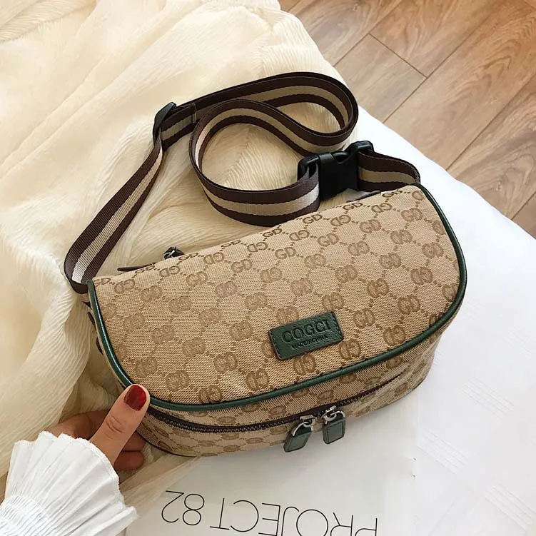 

Online Celebrity Style WOMEN'S Bag 2019 Summer New Style Broadband Printed Wallet Small Chest Bag Simple Shoulder Bag Fashion
