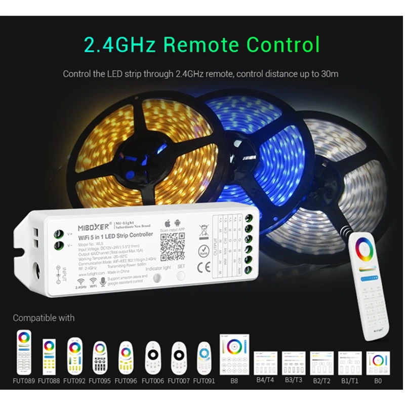 SET - RGB Strip 6W/m mit RGB LED-Controller, RF-Fernbedienung und Netzteil  - Design Light