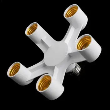 

E27 Socket Adapter 4 In 1 100W 85-285V E27 Socket Base Double Holder Plug Bulb Splitter Halogen LampHolder Dual Extend K2H7