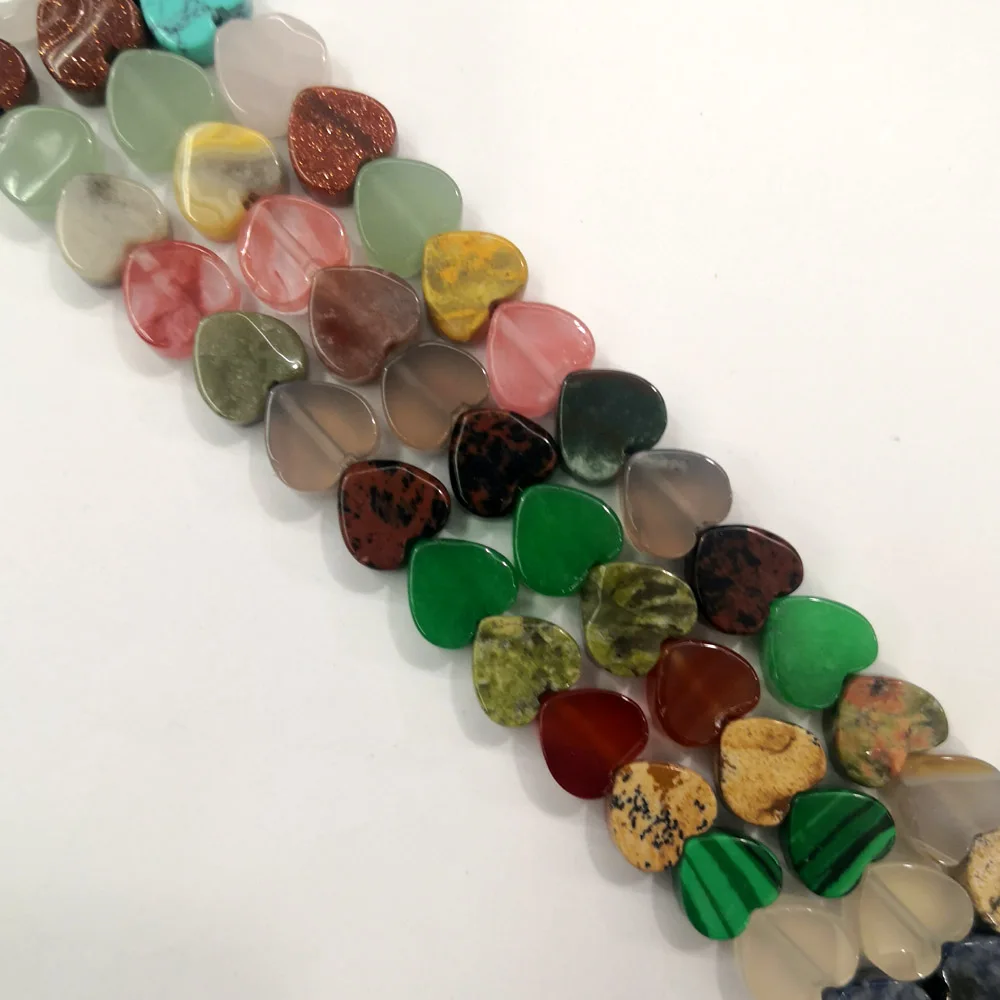 

Fashion charm Heart mixed natural stone beads for jewelry making 10MM 72pcs/lot Necklace Earring accessories wholesale